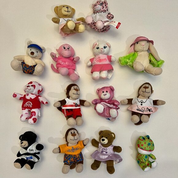 Build-A-Bear McDonalds Happy Meal Toy Lot Of 14 Mini Plush with Clothes - Picture 1 of 16